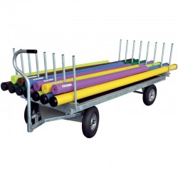 OPTION chariot 4 roues : support galva pour transport de barres d’obstacle